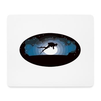 Plongée au clair de lune - pour les romantiques sous-marins - Tapis de souris (format paysage) - blanc - Devant