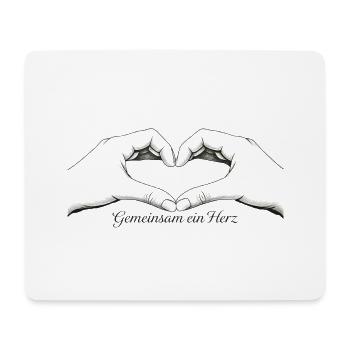 Gemeinsam ein Herz - Mousepad (Querformat) - Weiß - Vorne