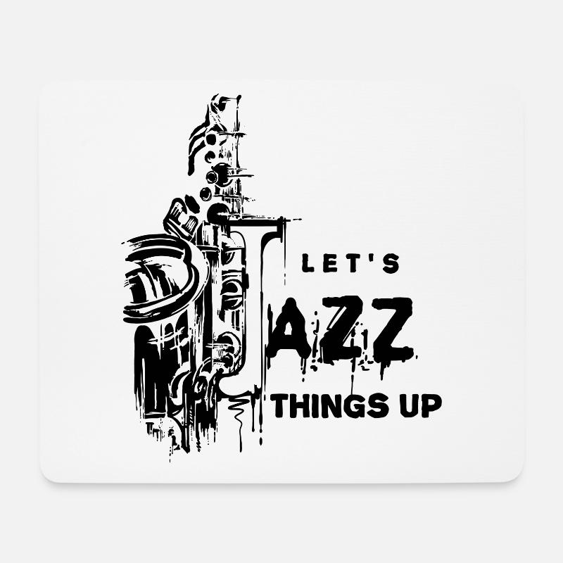 Jazz et saxophones Lets Jazz Things Up - Tapis de souris (format paysage) - blanc