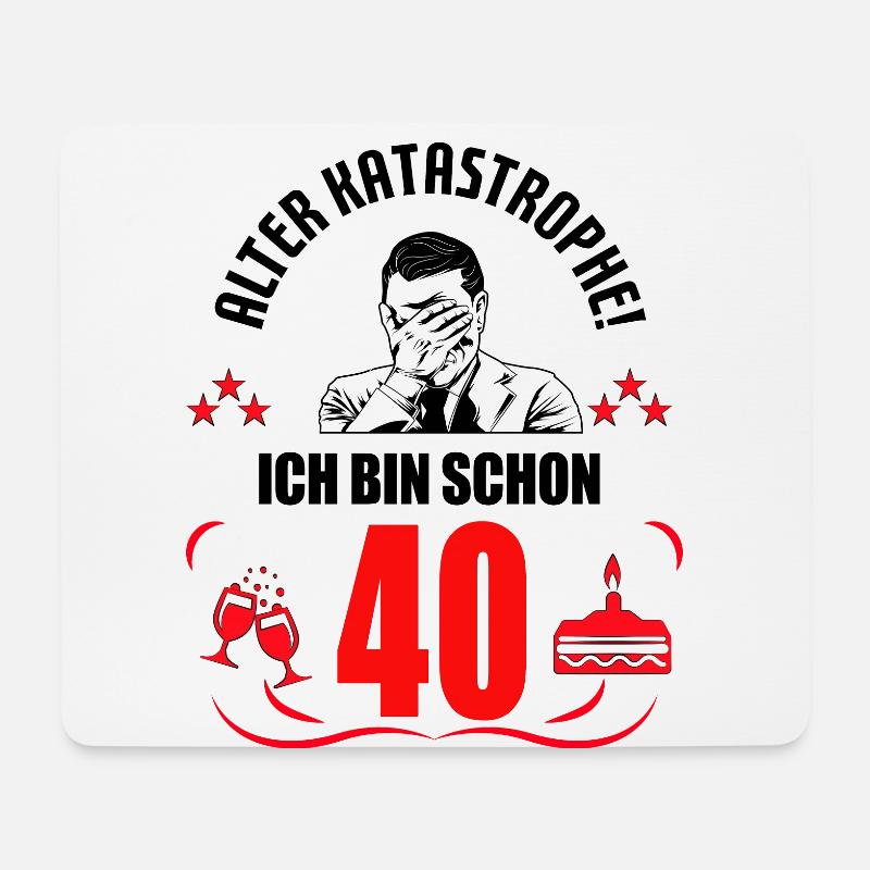 40. Geburtstag Mann Geschenk lustig Geburtstag 40 - Mousepad (Querformat) - Weiß