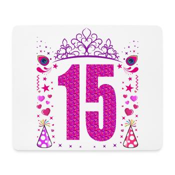 15 Geburtstag Mädchen Geschenk 15 Jahre Geburtstag - Mousepad (Querformat) - Weiß - Vorne