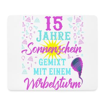 15 Geburtstag Frauen Geschenk 15 Jahre Geburtstag - Mousepad (Querformat) - Weiß - Vorne