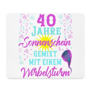 40 Geburtstag Frauen Geschenk 40 Jahre Geburtstag - Mousepad (Querformat) - Weiß - Vorne