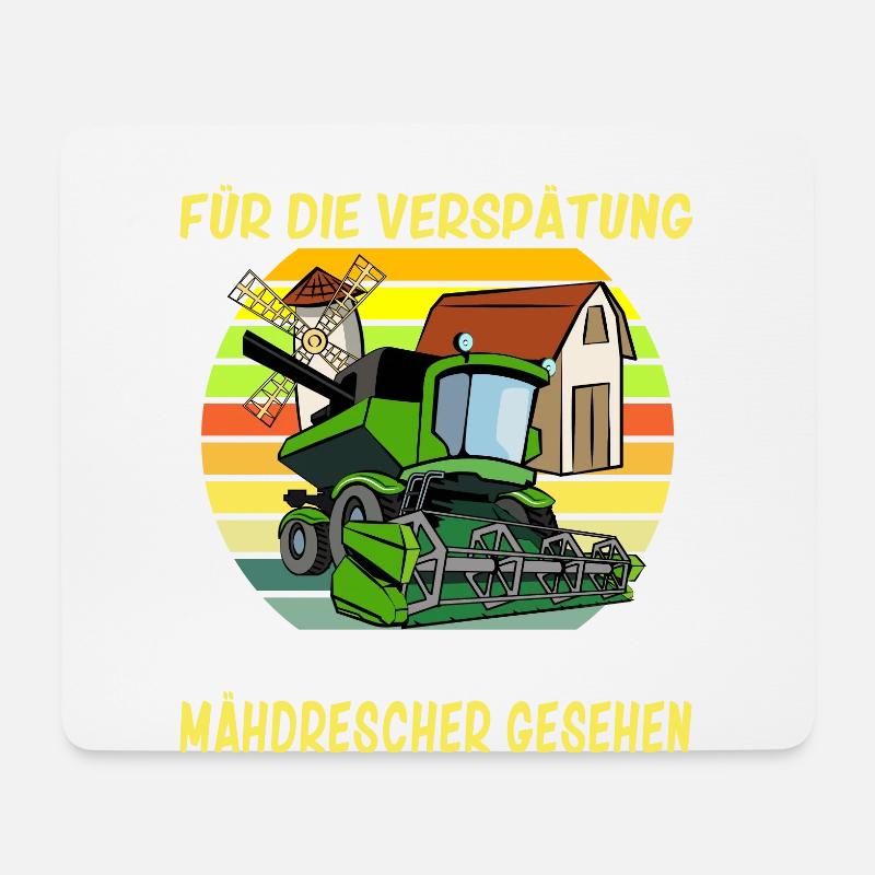 Entschuldigung das ich zu spät bin Mähdrescher - Mousepad (Querformat) - Weiß