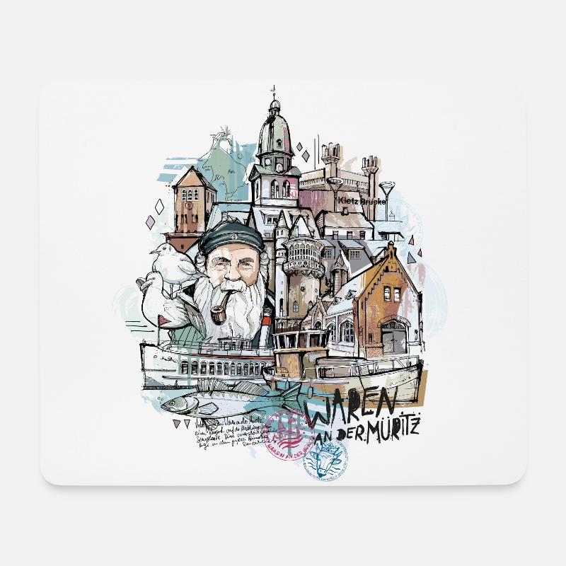 Waren an der Müritz - Mousepad (Querformat) - Weiß