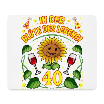 40 Geburtstag Geschenk lustig 40. Jubiläum Blumen - Mousepad (Querformat) - Weiß - Vorne