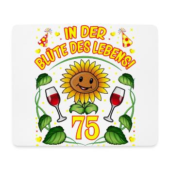75 Geburtstag Geschenk lustig 75. Jubiläum Blumen - Mousepad (Querformat) - Weiß - Vorne