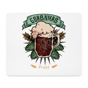 Goaßnmaß Prost Bier Maßkrug bayerisch Motiv Servus - Mousepad (Querformat) - Weiß - Vorne
