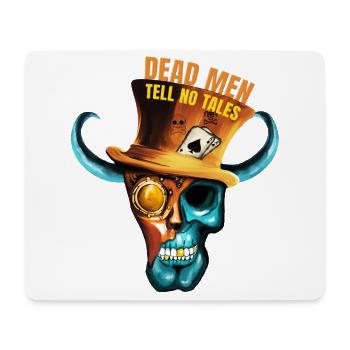 Steampunk Pirate Skull - Hand Painted Art - Mouse Pad (horizontal) - white - Front