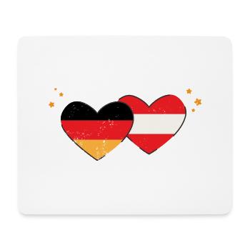 J’aime l’Autriche Allemagne Drapeau Pays Cœur - Tapis de souris (format paysage) - blanc - Devant