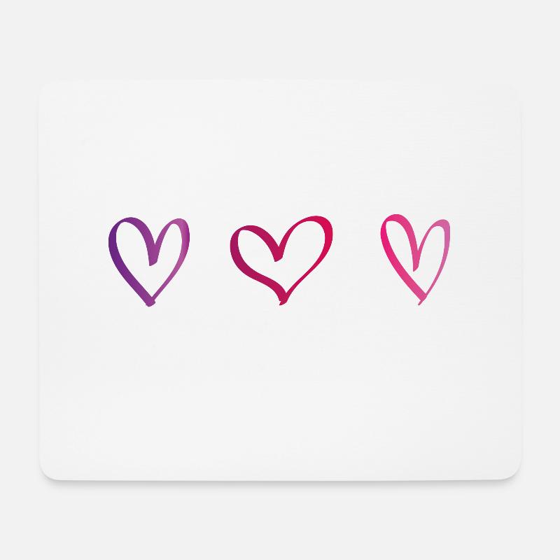 Herzen Pink Lila Geschenk Idee - Mousepad (Querformat) - Weiß