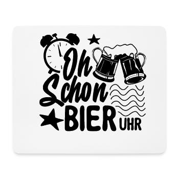 Oh Schon Bier Uhr. Party Outfit - Mousepad (Querformat) - Weiß - Vorne