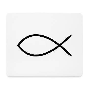 Fisch christliches Zeichen auf alt gemacht T-Shirt - Mousepad (Querformat) - Weiß - Vorne