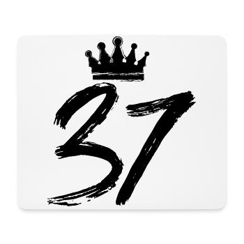 37 Number crown - Mouse Pad (horizontal) - white - Front