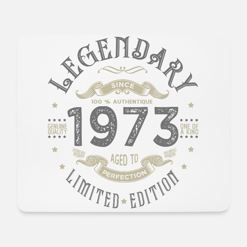 1973 Jubiläum legendär seit 1973 - Mousepad (Querformat) - Weiß