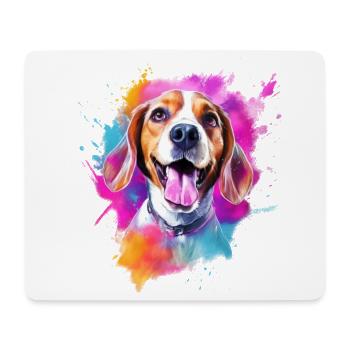 Beagle with sunglasses - Mouse Pad (horizontal) - white - Front