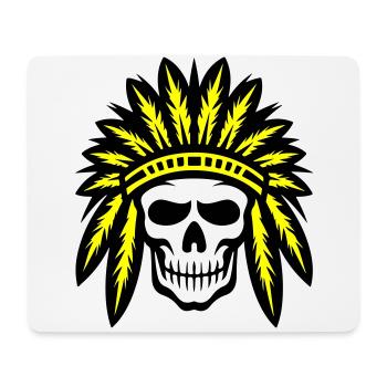 Crâne de chef indien apache - Tapis de souris (format paysage) - blanc - Devant
