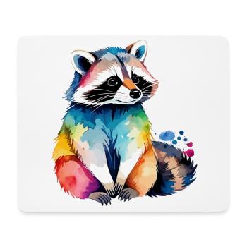 Waschbär Wasserfarben Illustration - Mousepad (Querformat) - Weiß - Vorne