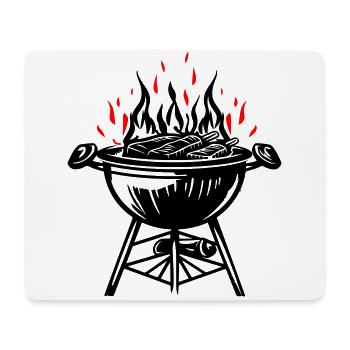 Grill, Fire, Grill, Meat - Mouse Pad (horizontal) - white - Front