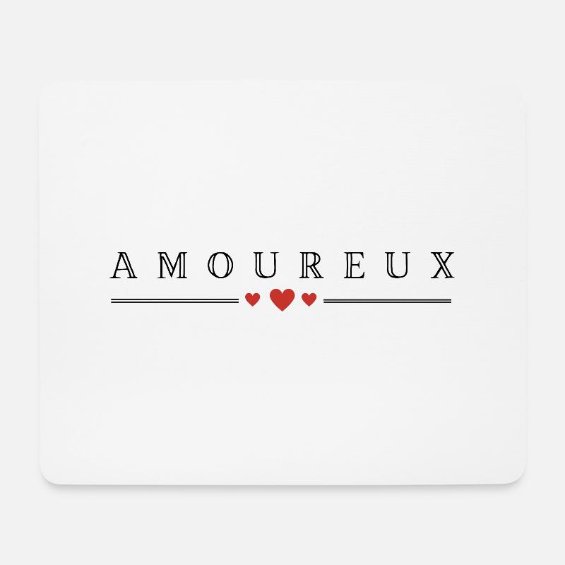 Amoureux - Tapis de souris (format paysage) - blanc