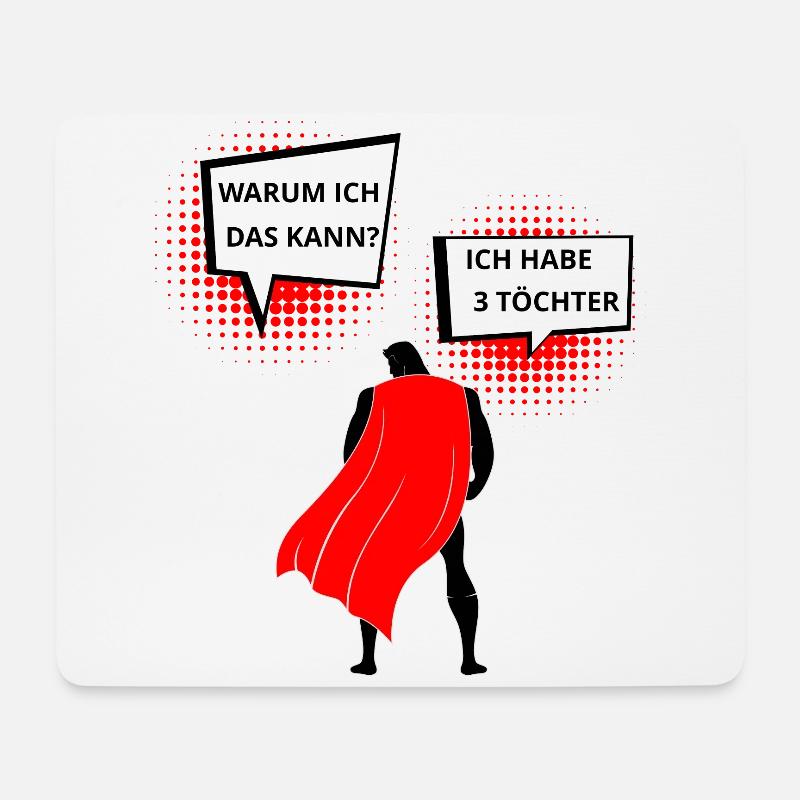 Ich habe 3 Toechter Vater von drei Töchtern - Mousepad (Querformat) - Weiß