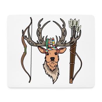 Cerf, Wapiti, Bois, Tête De Cerf, Chasses Sauvages - Tapis de souris (format paysage) - blanc - Devant