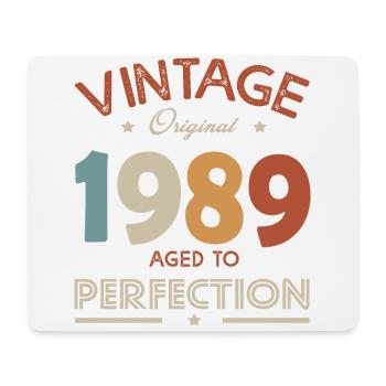 33 years vintage gift humor Born in Born in 1989 - Mouse Pad (horizontal) - white - Front