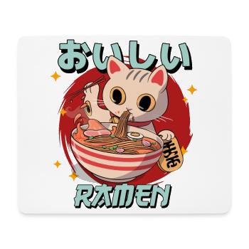 Cat Ramen Japan Japanese Noodles - Mouse Pad (horizontal) - white - Front