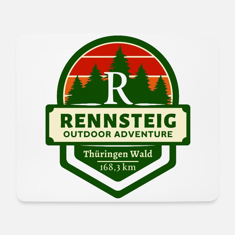 Rennsteig-Höhenweg des Thüringer Waldes - Mousepad (Querformat) - Weiß