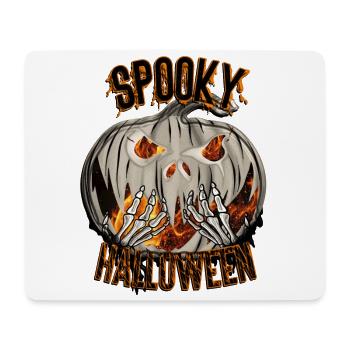 Spooky Halloween Gruseliger Kürbis mit Spinnennetz - Mousepad (Querformat) - Weiß - Vorne