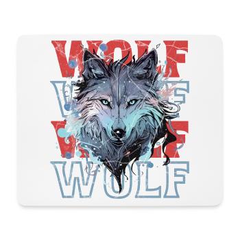 Loup loup tête mystique Nature sauvage sauvage Art - Tapis de souris (format paysage) - blanc - Devant