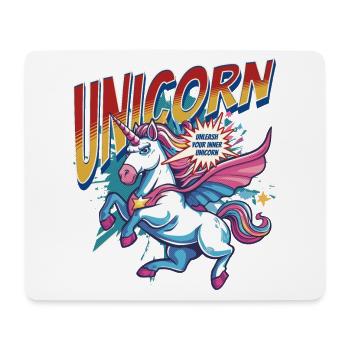 Licorne super-héros superpouvoirs bande dessinée surnaturelle - Tapis de souris (format paysage) - blanc - Devant