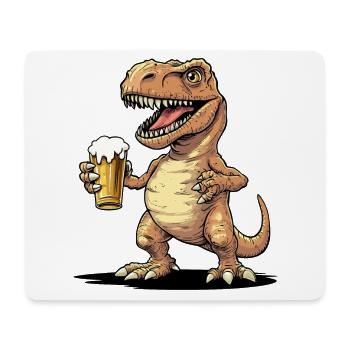 Dinosaurier Bier Dino T-Rex Bierglas Pils Lustig - Mousepad (Querformat) - Weiß - Vorne
