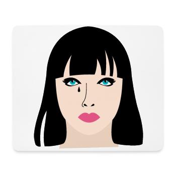 Woman with lipstick and tears - Mouse Pad (horizontal) - white - Front