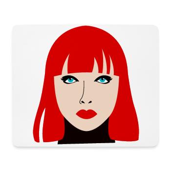 Redhead woman with blue eyes - Mouse Pad (horizontal) - white - Front