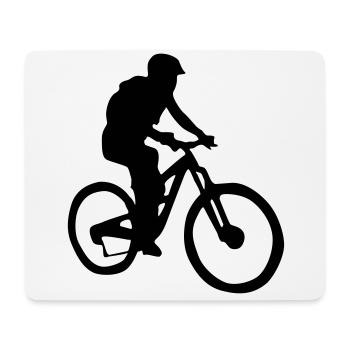 mountain biker silhouette - Mouse Pad (horizontal) - white - Front