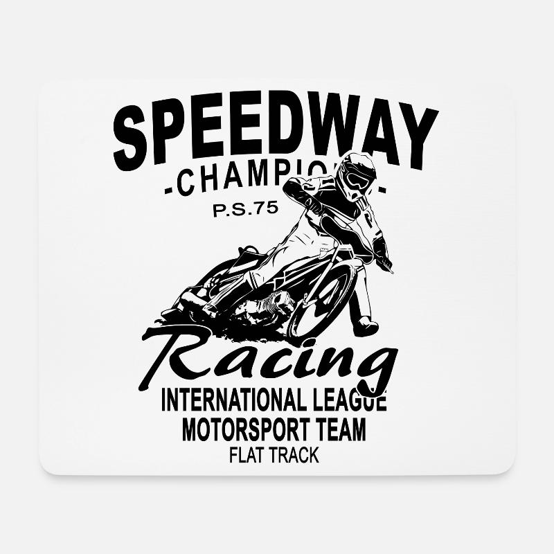 Speedway - Motorcycle Speedway - Mouse Pad (horizontal) - white