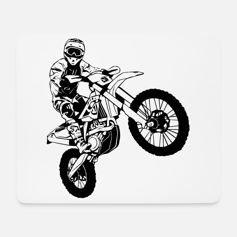 Enduro - Offroad - MotoCross - Supercross - MX - Mousepad (Querformat) - Weiß