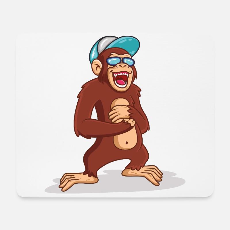 Schimpansen sind zum Lachen - Mousepad (Querformat) - Weiß