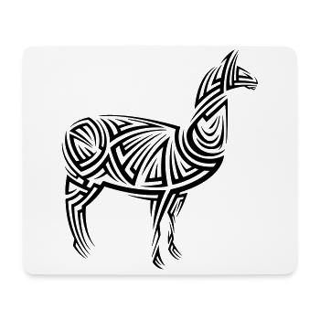 Tatouage tribal d’alpaga - Tapis de souris (format paysage) - blanc - Devant