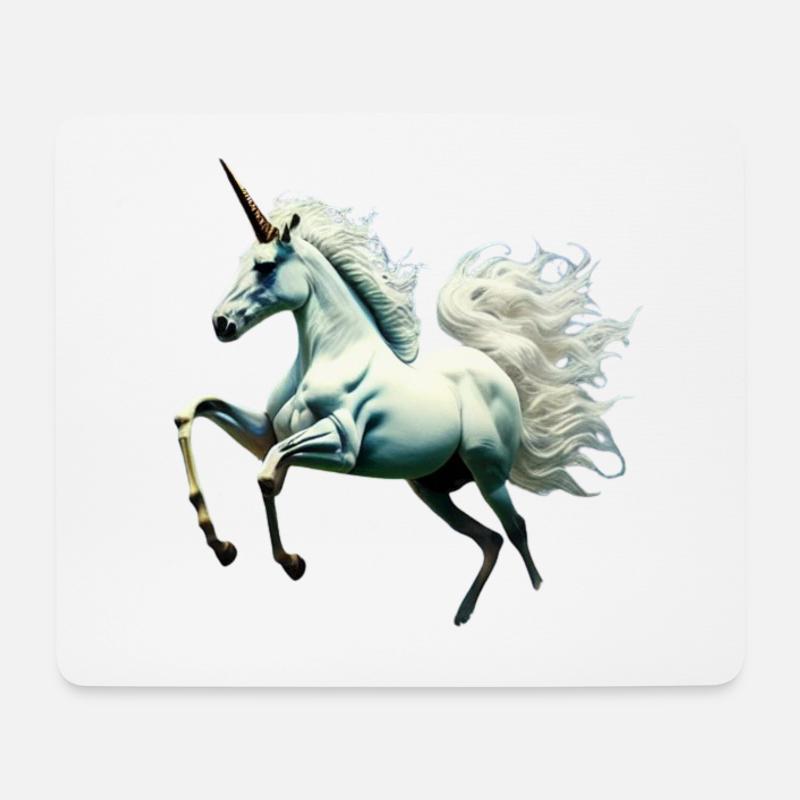 Einhorn - Mousepad (Querformat) - Weiß