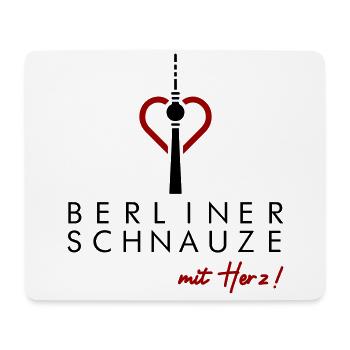 Berliner Schnauze mit Herz - Mousepad (Querformat) - Weiß - Vorne
