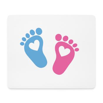 Baby feet with hearts - Mouse Pad (horizontal) - white - Front