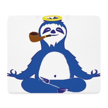 yoga, pipe, paresseux, relaxation, namaste, - Tapis de souris (format paysage) - blanc - Devant