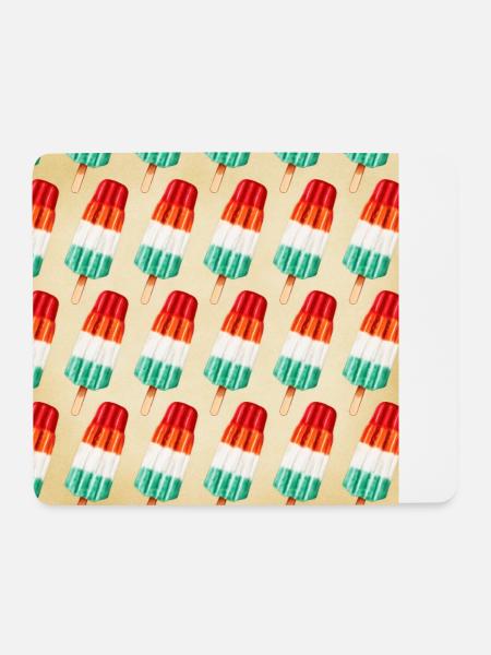 EIS AM STIEL IM BUNTEN RETRO LOOK - Mousepad (Querformat) - Weiß