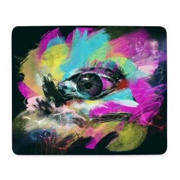 Farbenexplosion abstrakt Optimismus buntes Auge - Mousepad (Querformat) - Weiß - Vorne