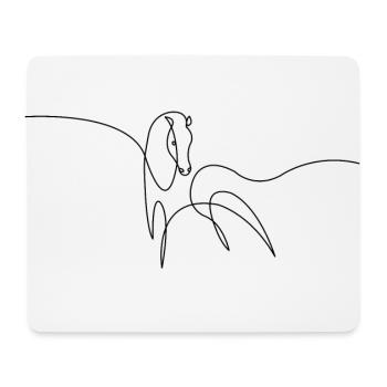 Horse elegant rider minimalist lines horse - Mouse Pad (horizontal) - white - Front