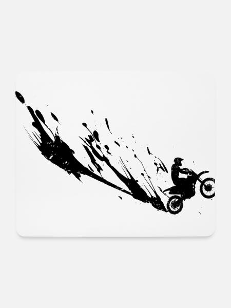 Moto Cross Dirt Bike - Mousepad (Querformat) - Weiß