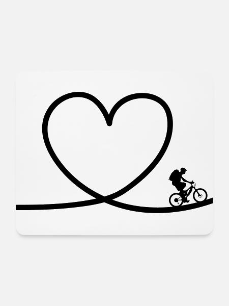 I love Mountainbike - Mousepad (Querformat) - Weiß
