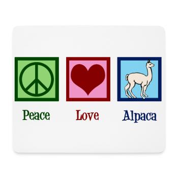 Friedensliebes-Alpaka - Mousepad (Querformat) - Weiß - Vorne